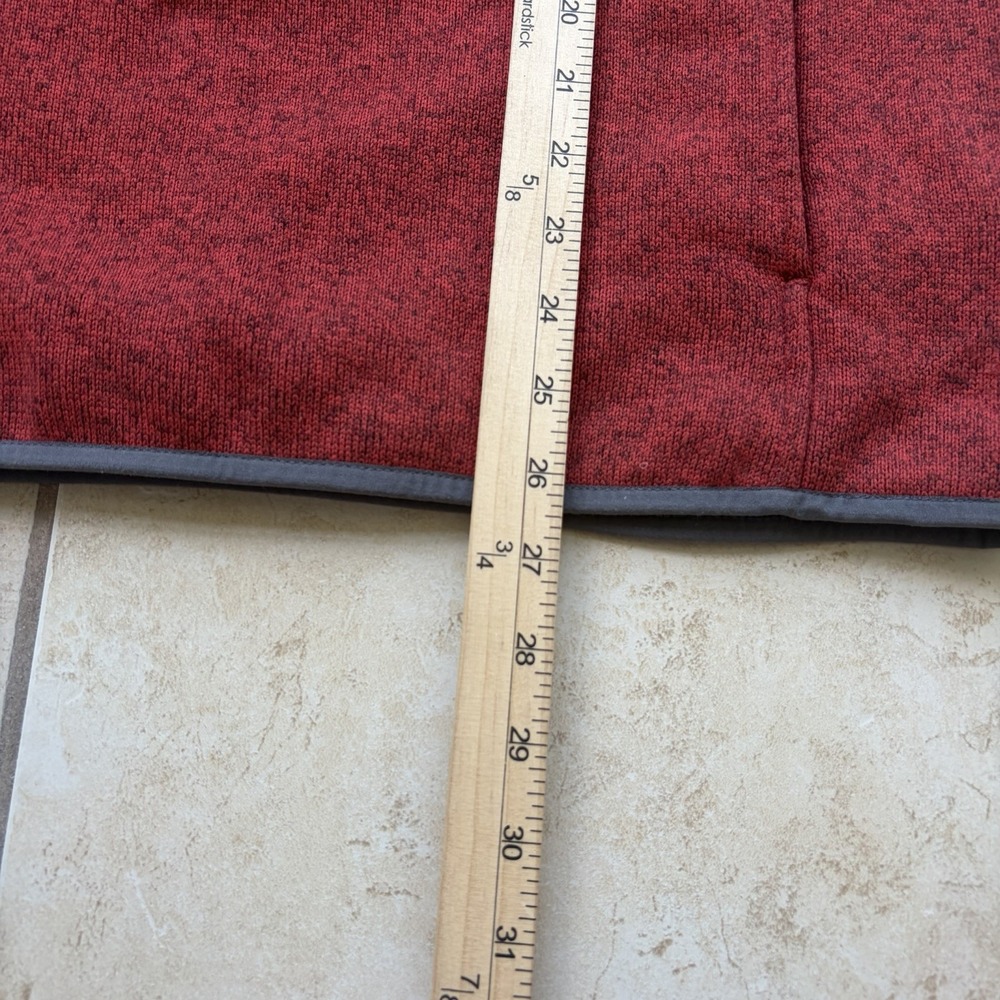 LL Bean Sweater Mens Medium Red Orange Fleece Snap T Pullover Outdoor Preppy - Picture 7 of 7